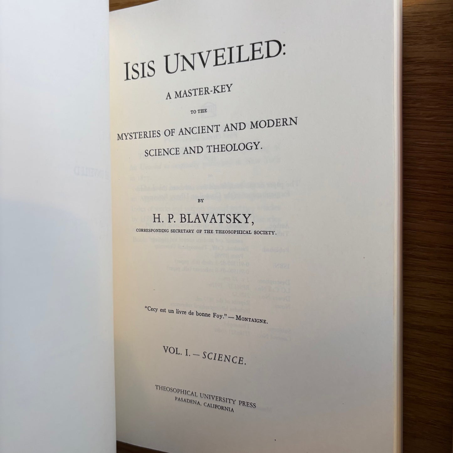 H.P. Blavatsky - Isis Unveiled - Volumes I & II