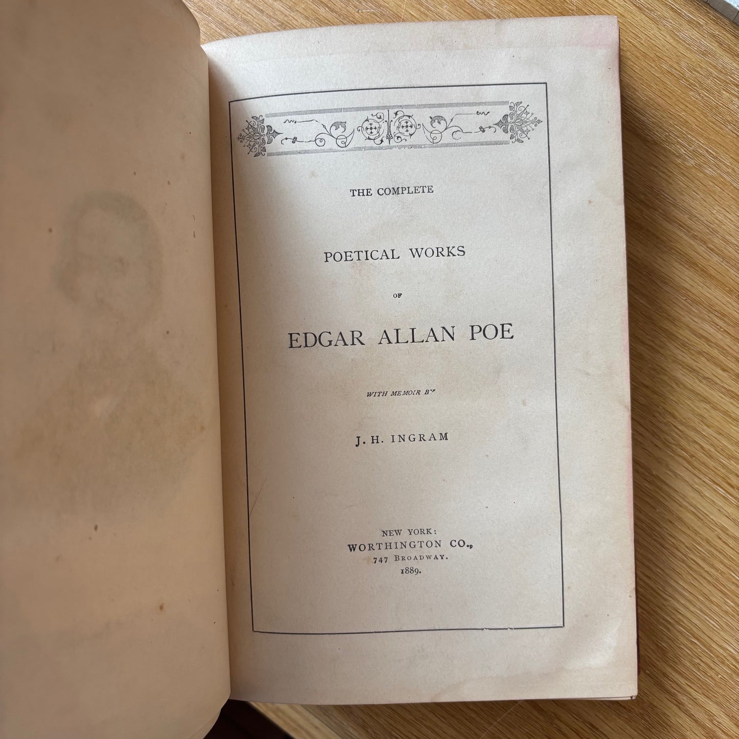 Edgar Allan Poe - The Poetical Works - Antiquarian 1889 Edition