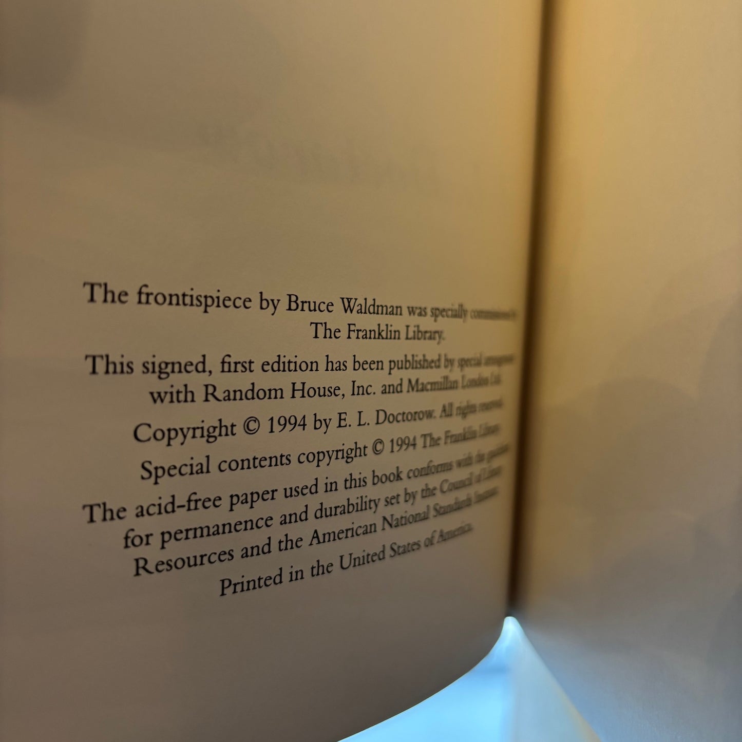 E.L. Doctorow - The Waterworks - Signed Limited Edition