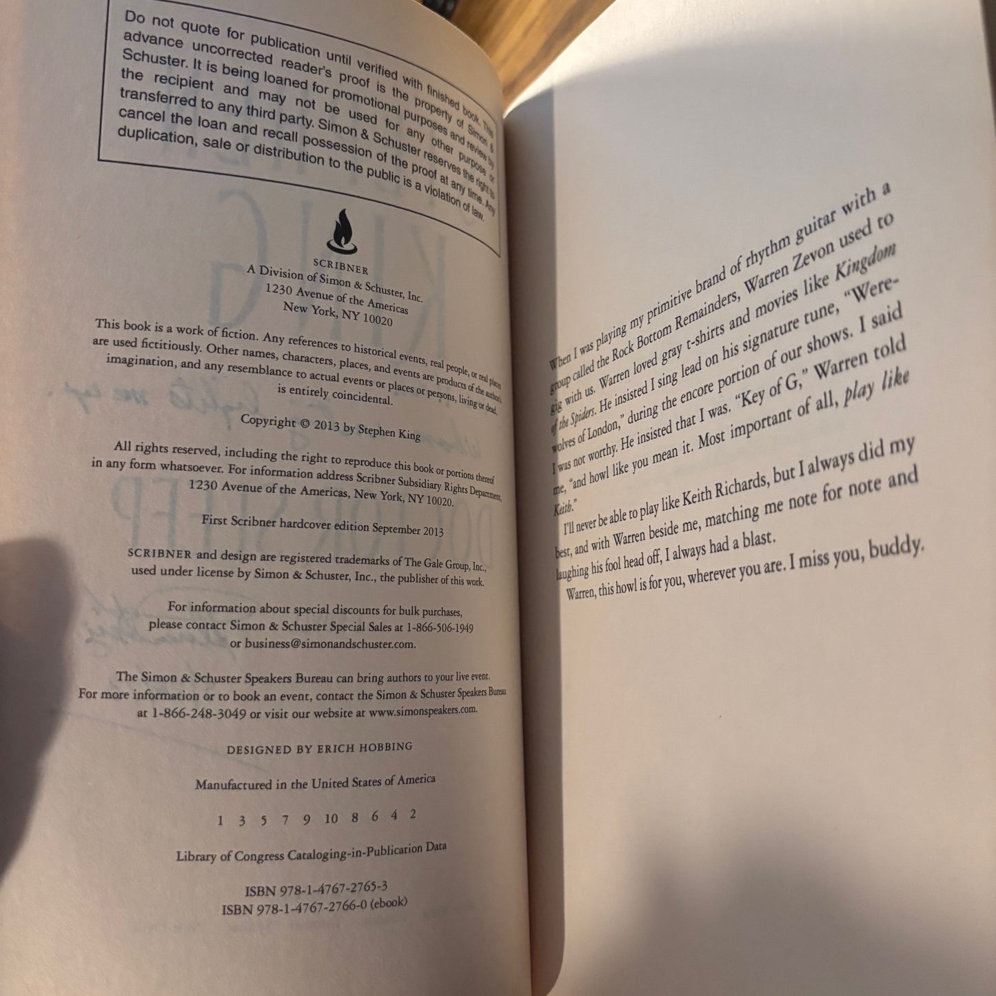 Stephen King - Doctor Sleep - Signed Uncorrected Proof