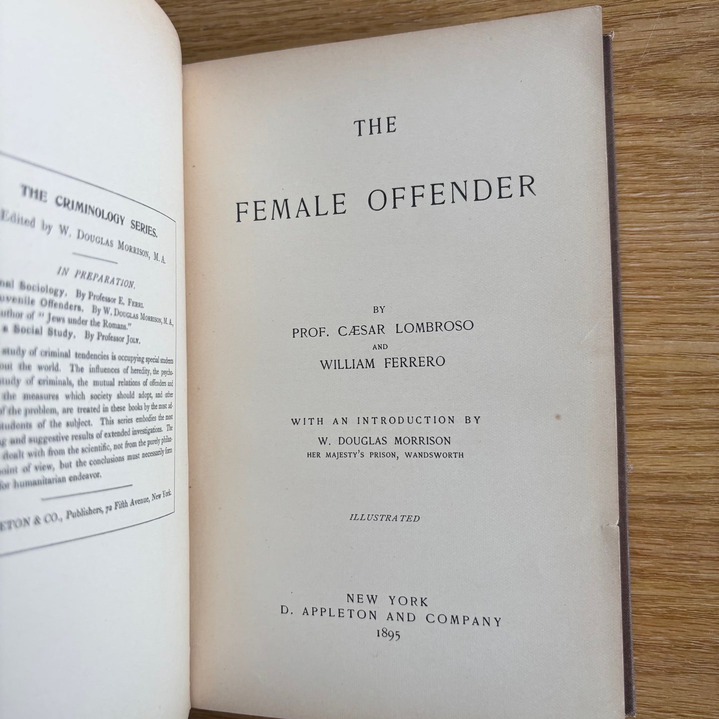Caesar Lombroso & William Ferrero - The Female Offender - First Edition