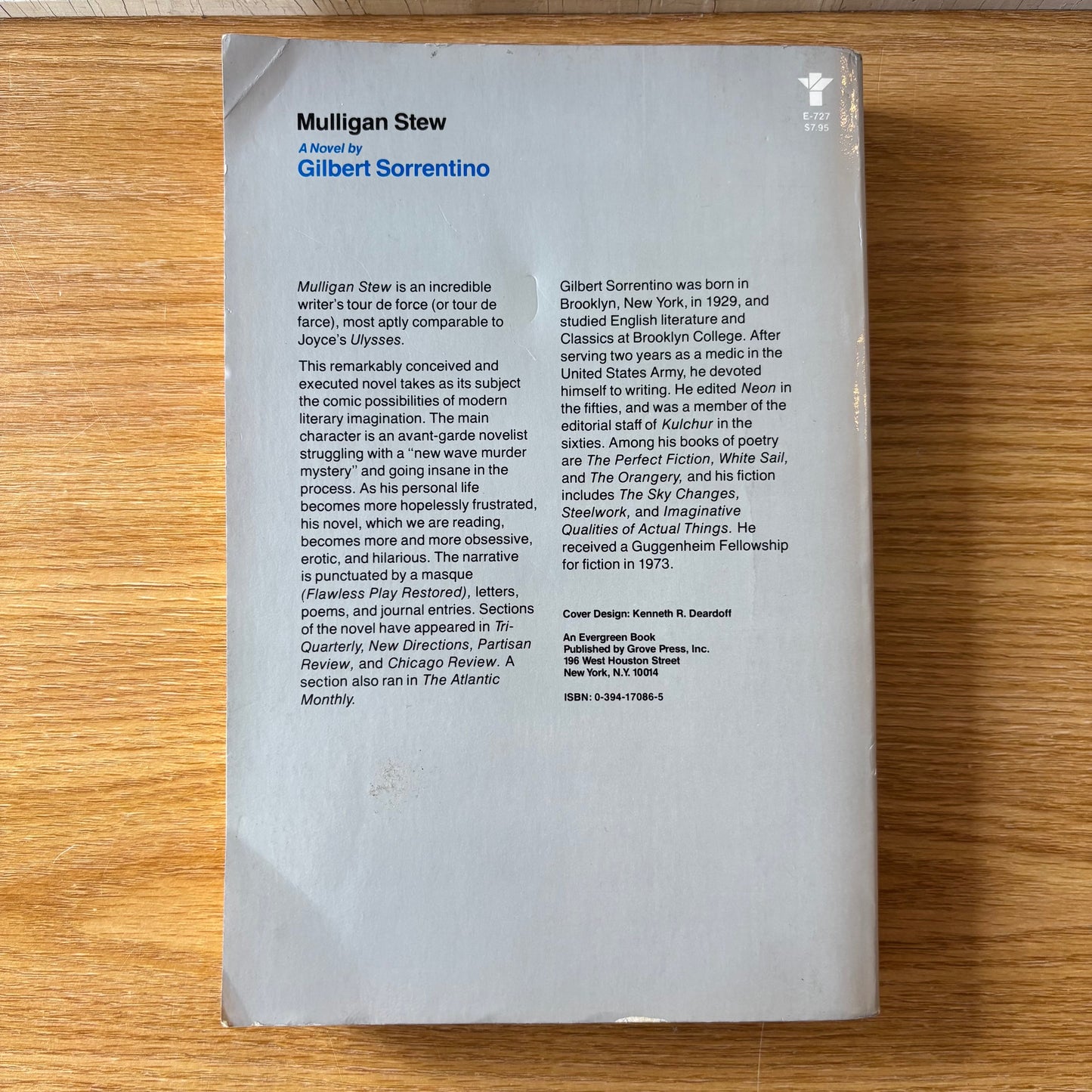 Gilbert Sorrentino - Mulligan Stew - First Edition Paperback
