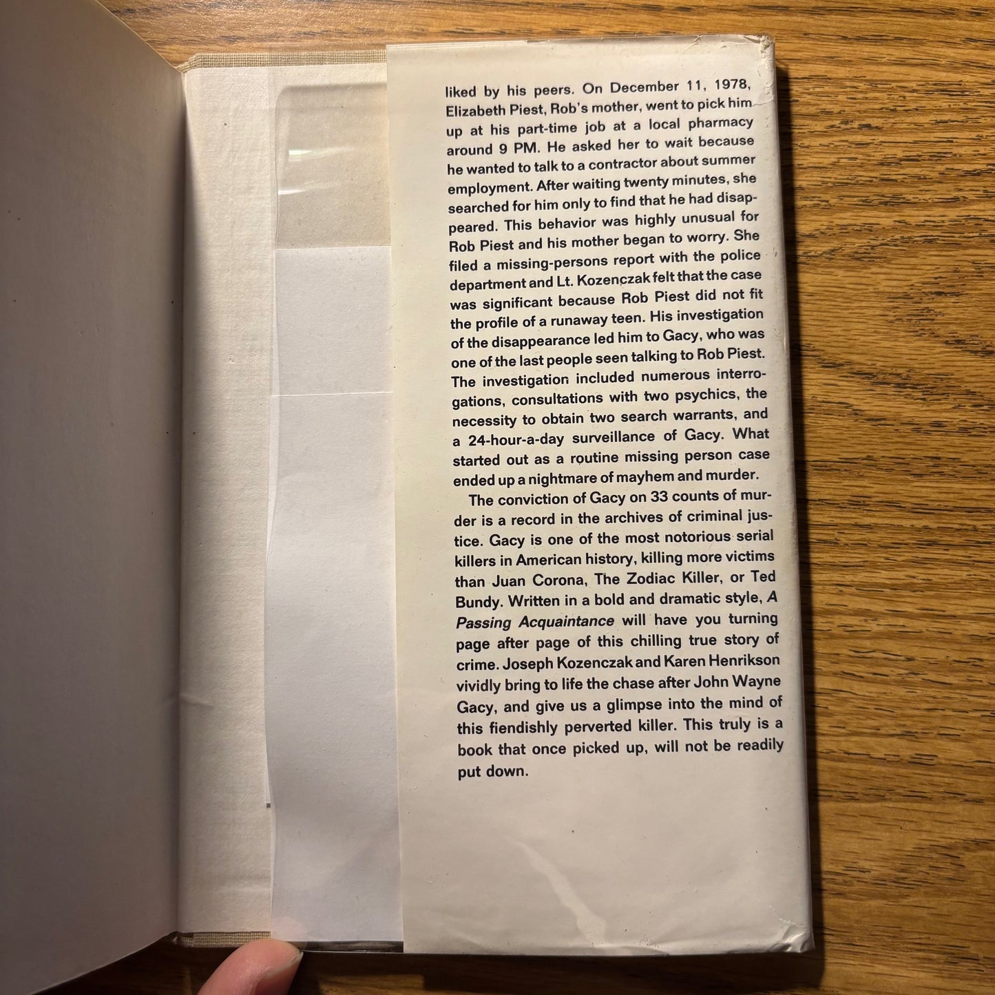 Joseph Kozenczak & Karen Henrikson - A Passing Acquaintance - Signed First Edition