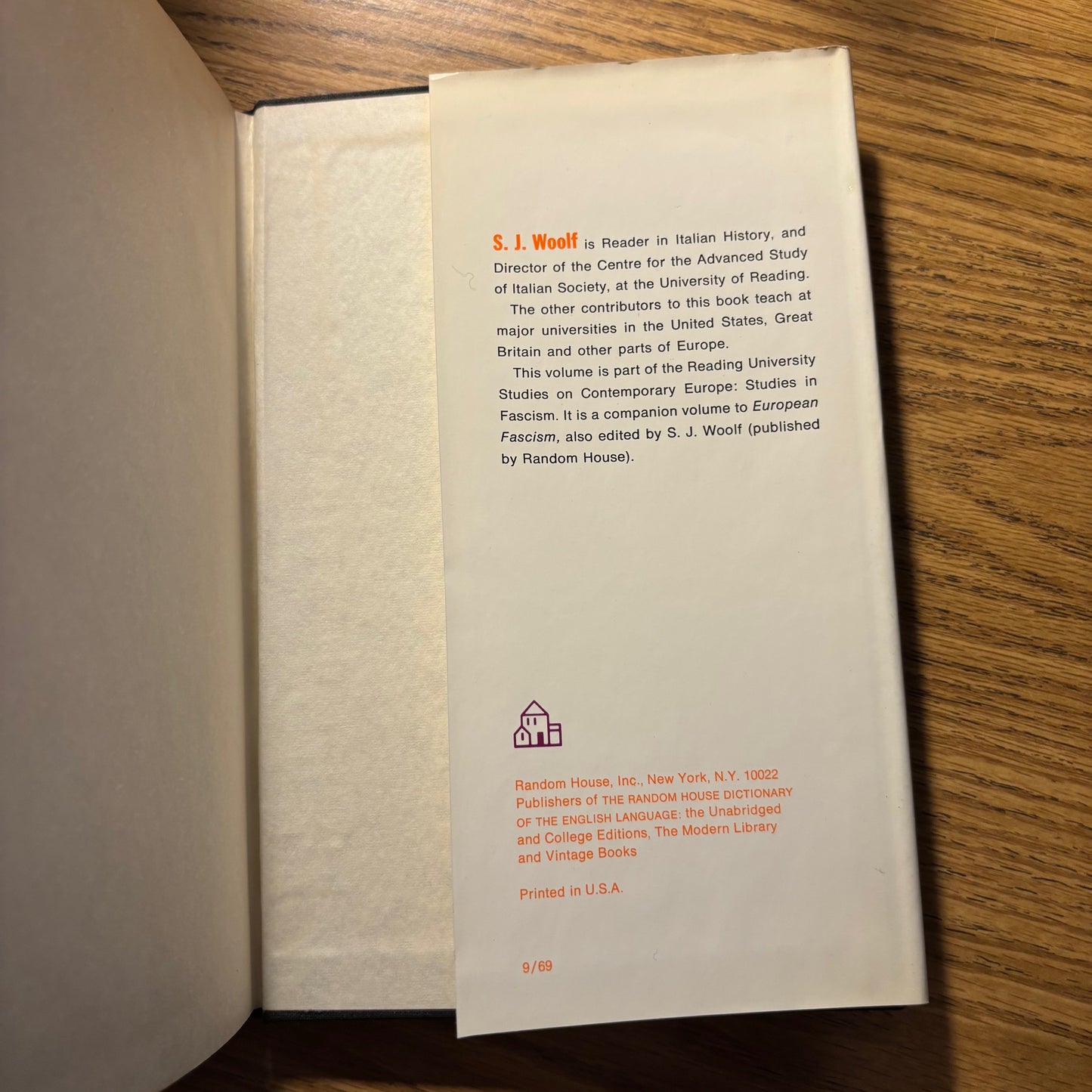S.J. Woolf, ed. - The Nature of Fascism - First Edition
