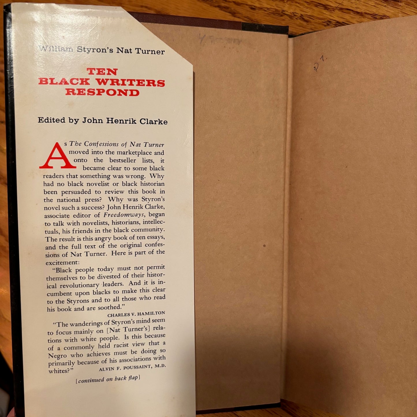 William Styron's Nat Turner: Ten Black Writers Respond