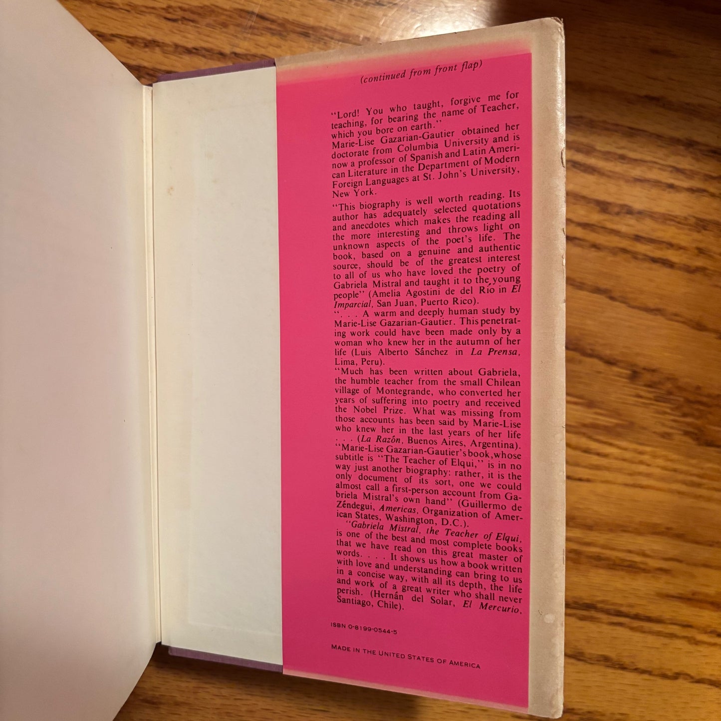 Marie-Lise Gazarian-Gautier - Gabriela Mistral - Signed First Edition