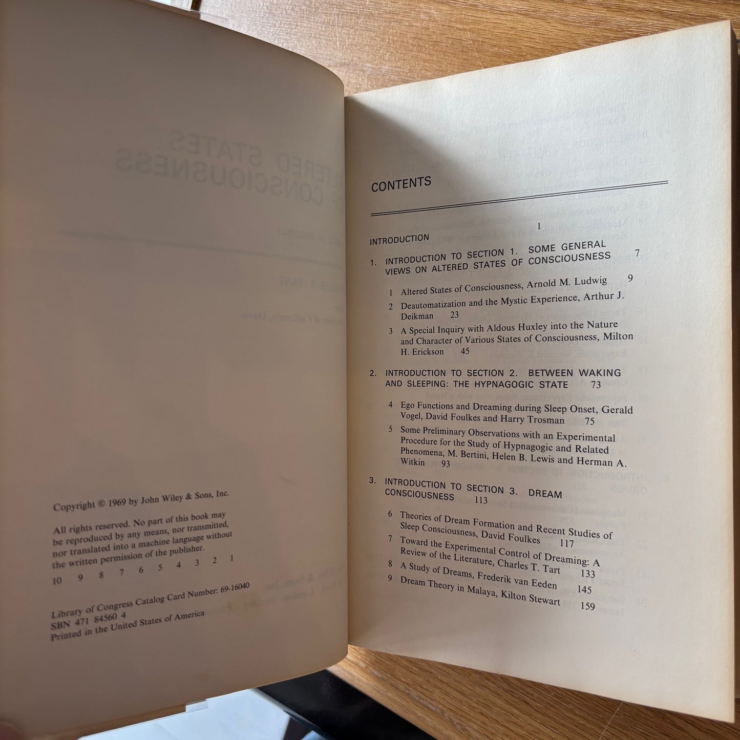 Charles T. Tart, ed. - Altered States of Consciousness - First Edition