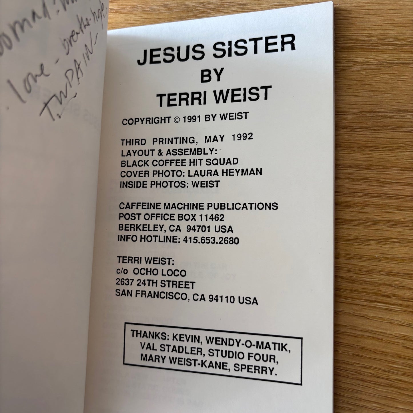 Terri Weist - Jesus Sister - Signed