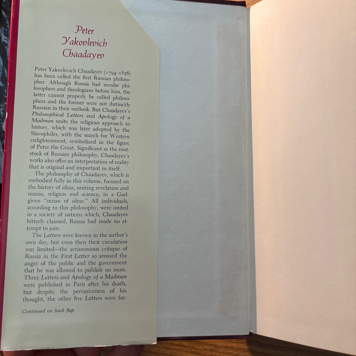 Peter Yakovlevich Chaadayev - Philosophical Letters & Apology of a Madman - First Edition
