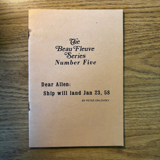 Peter Orlovsky - Dear Allen: Ship will land Jan 23, 58