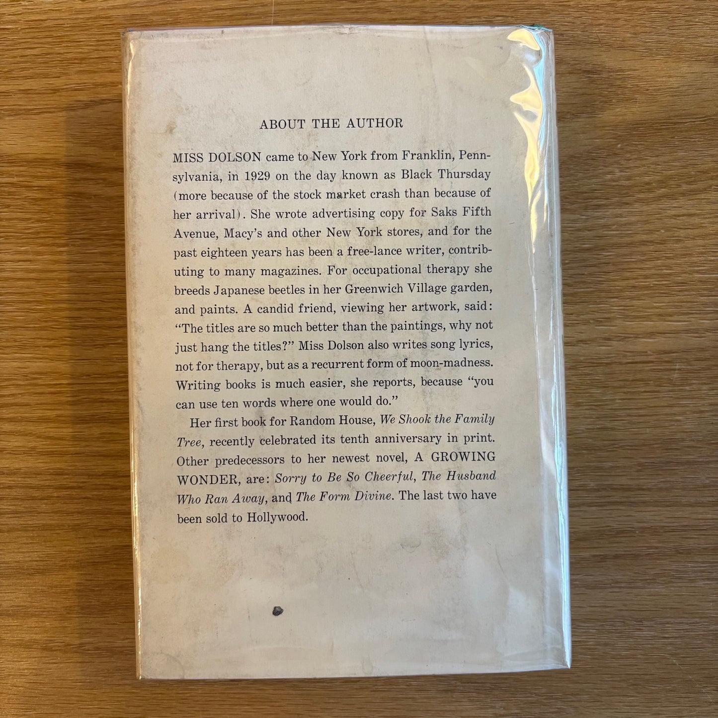 Hildegarde Dolson - A Growing Wonder - First Edition