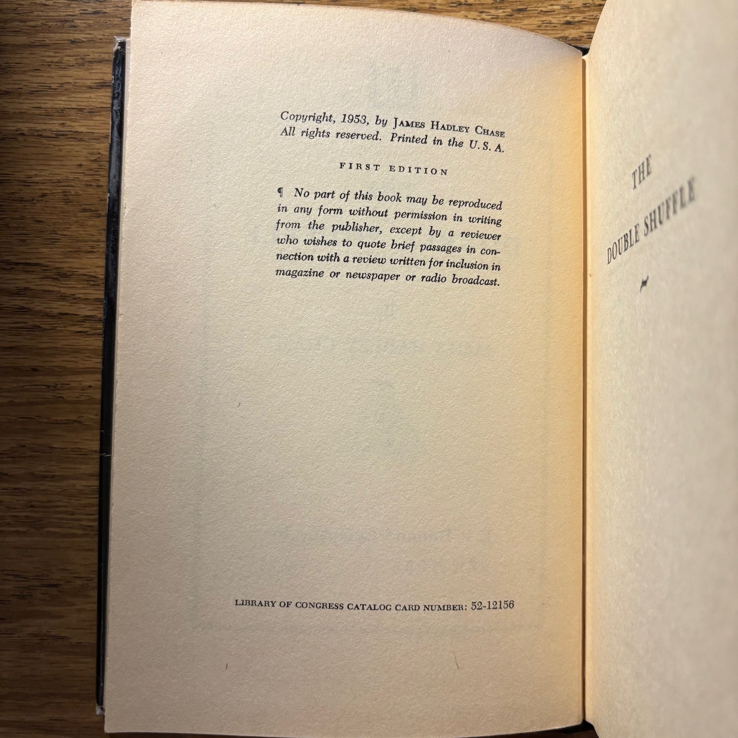 James Hadley Chase - The Double Shuffle - First Edition