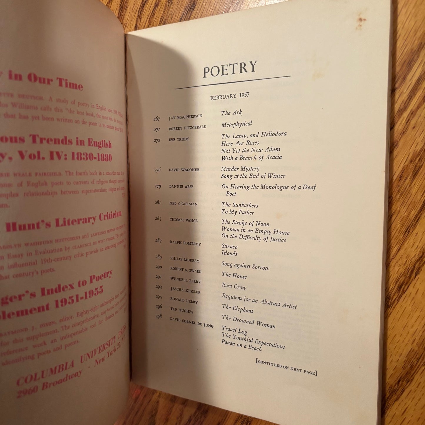 Poetry Volume 89 Number 5 - Frank O'Hara, Wendell Berry, Ted Hughes