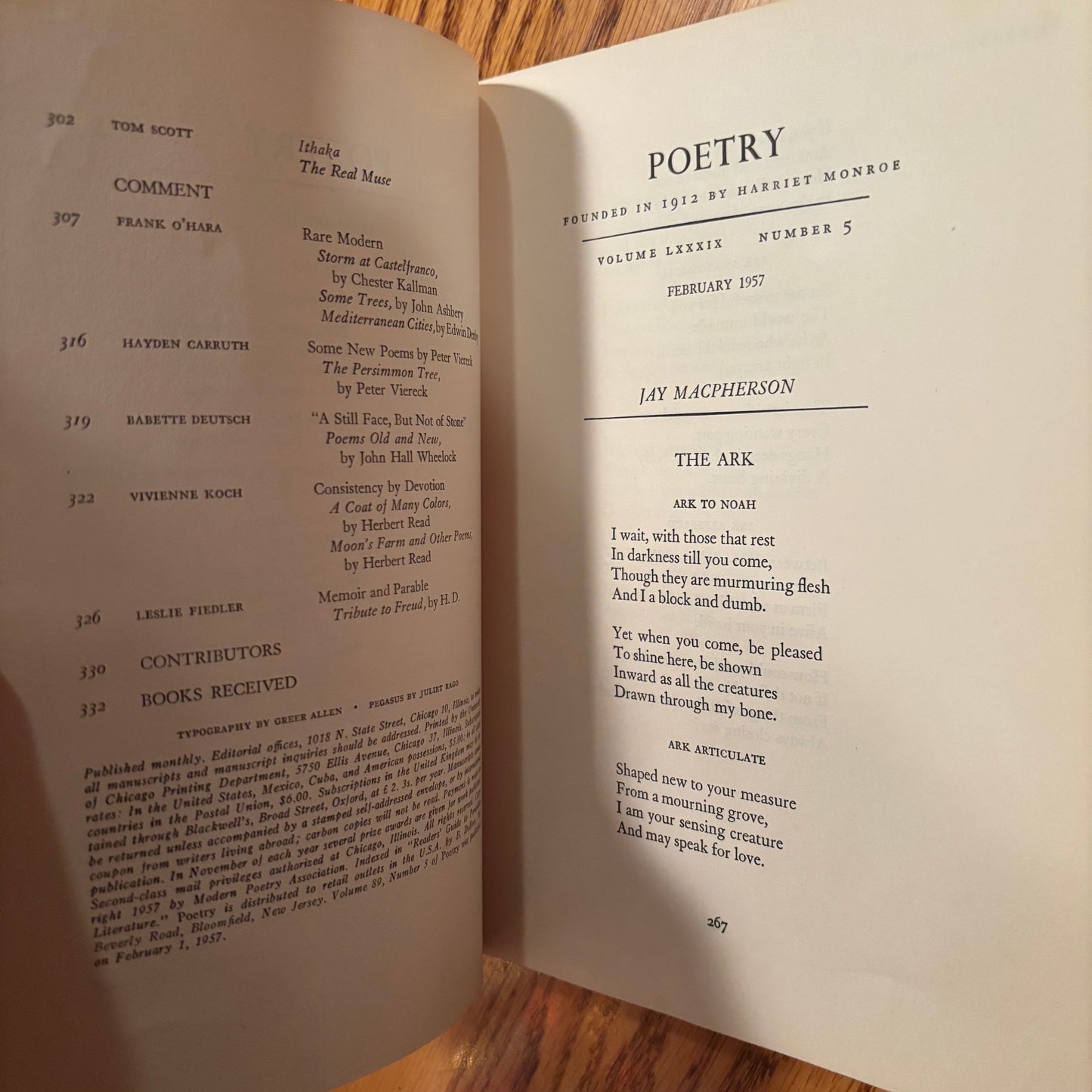 Poetry Volume 89 Number 5 - Frank O'Hara, Wendell Berry, Ted Hughes