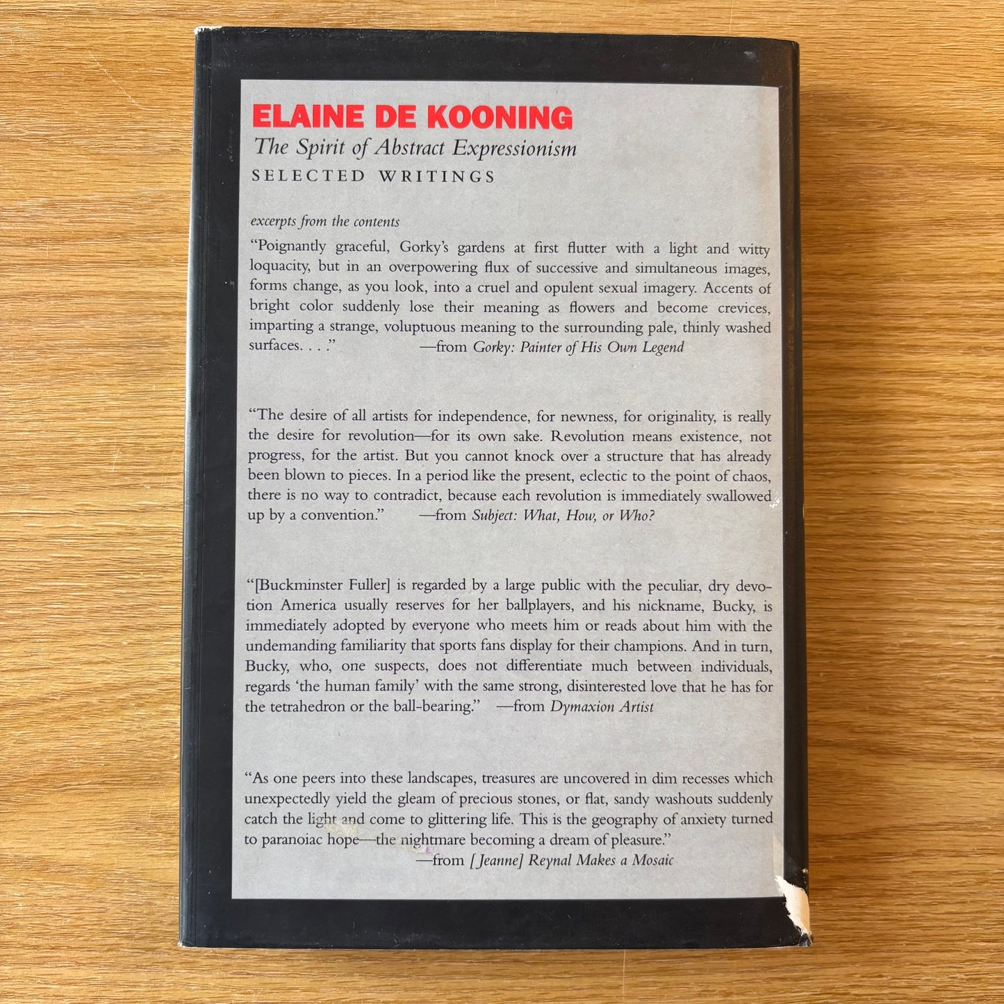 Elaine de Kooning - The Spirit of Abstract Expressionism: Selected Writings - First Edition