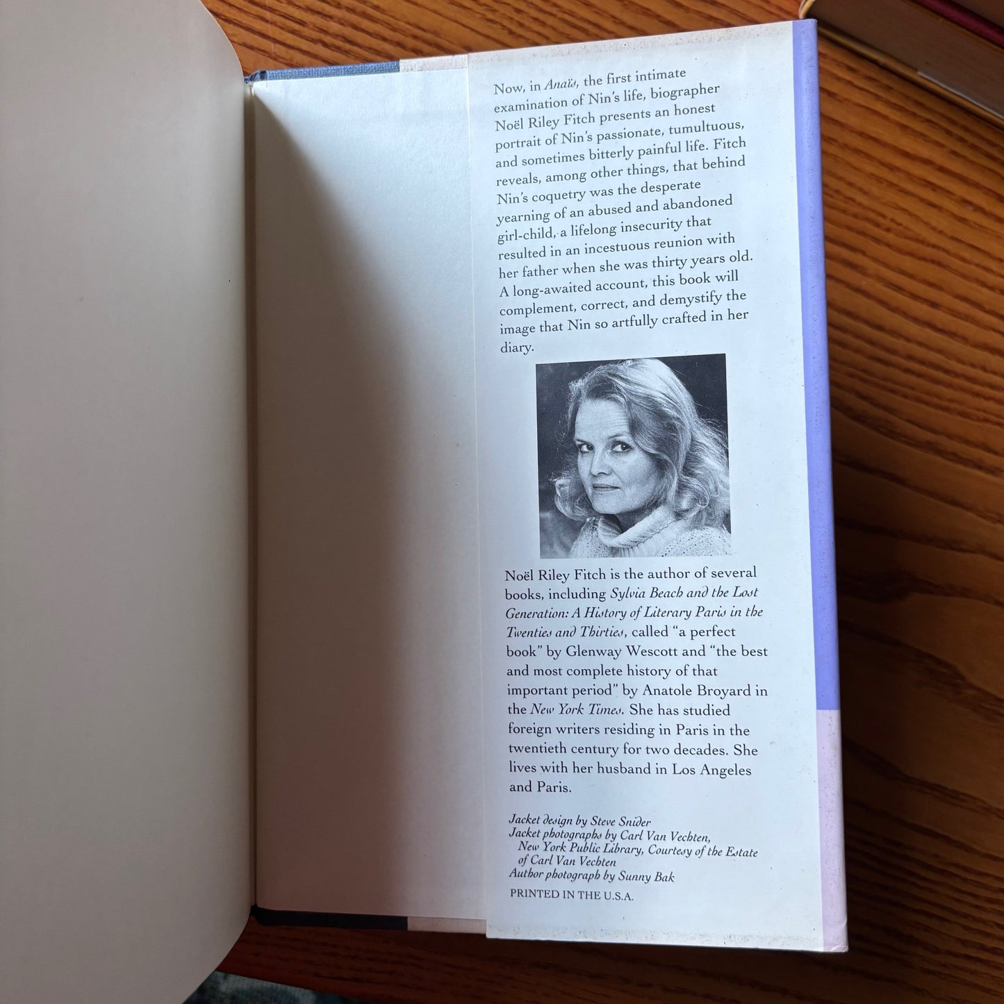 Noel Riley Fitch - Anais: The Erotic Life of Anais Nin - First Edition
