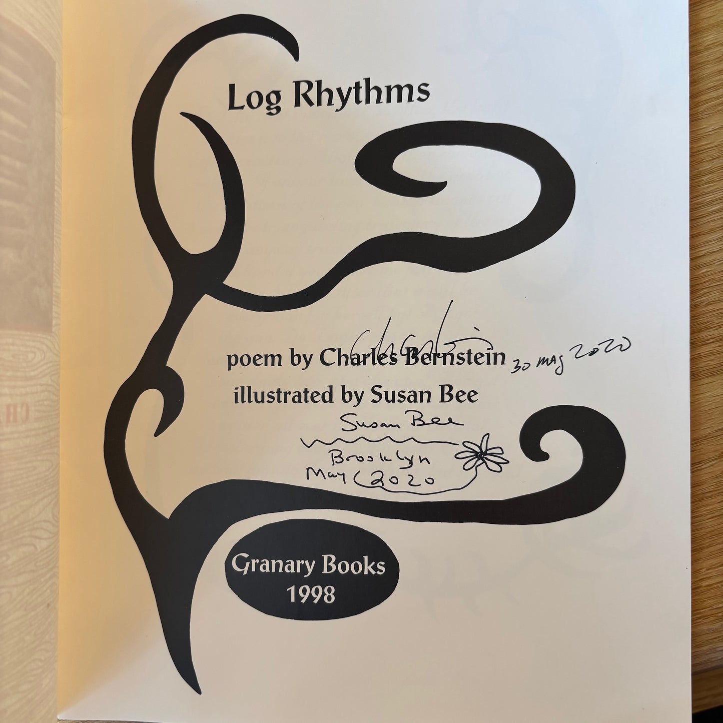 Charles Bernstein & Susan Bee - Log Rhythms - Signed First Edition