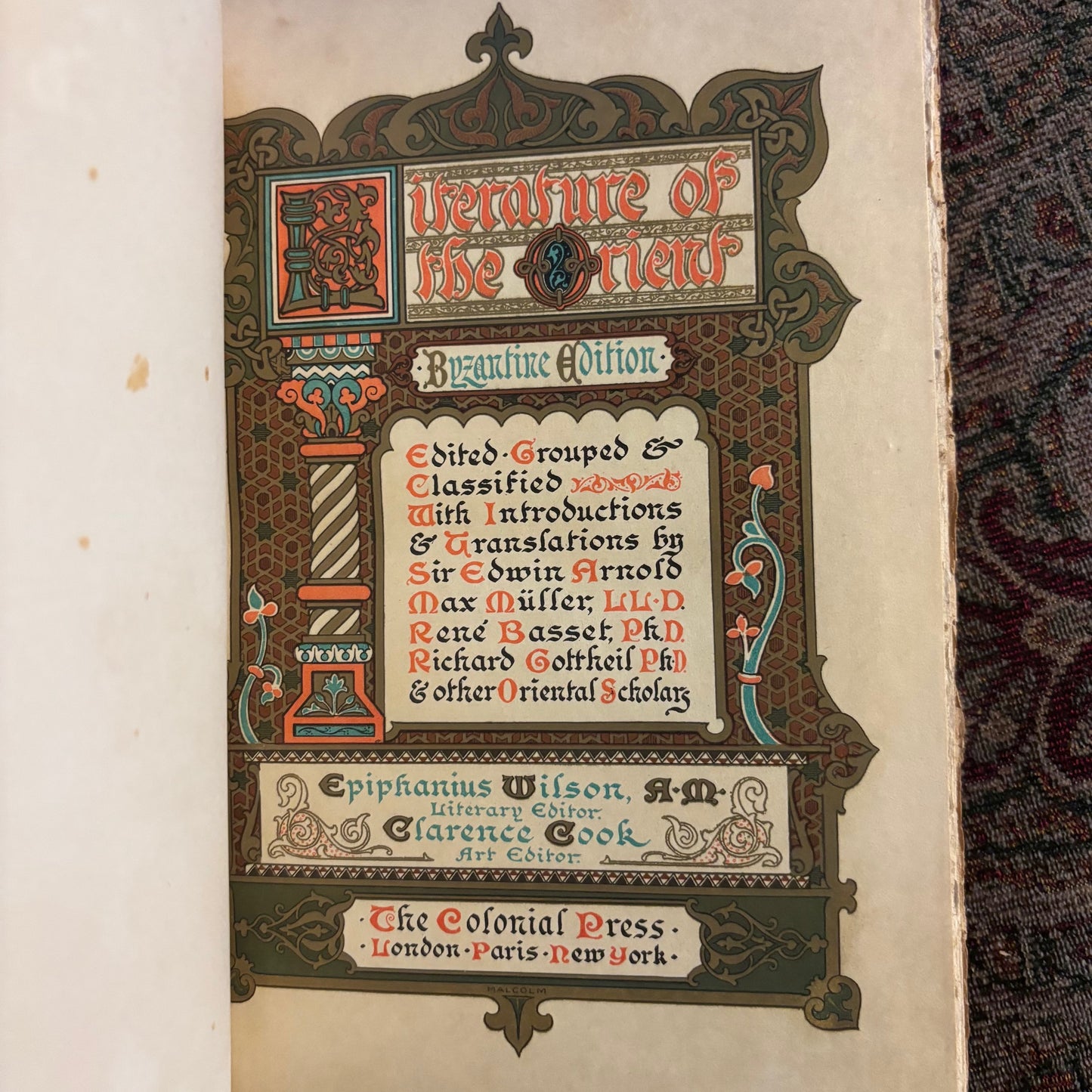 Epiphanius Wilson, A.M., Ed. - Literature of the Orient - Byzantine Limited Edition (1902) - 10 Volumes