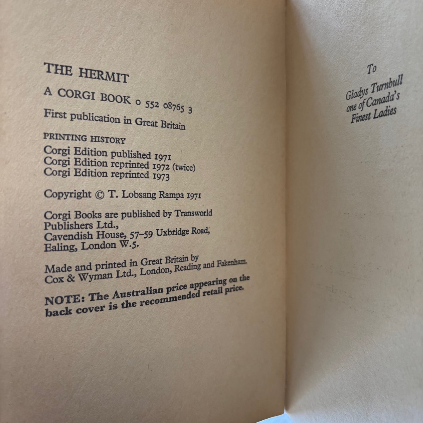 T. Lobsang Rampa - The Hermit