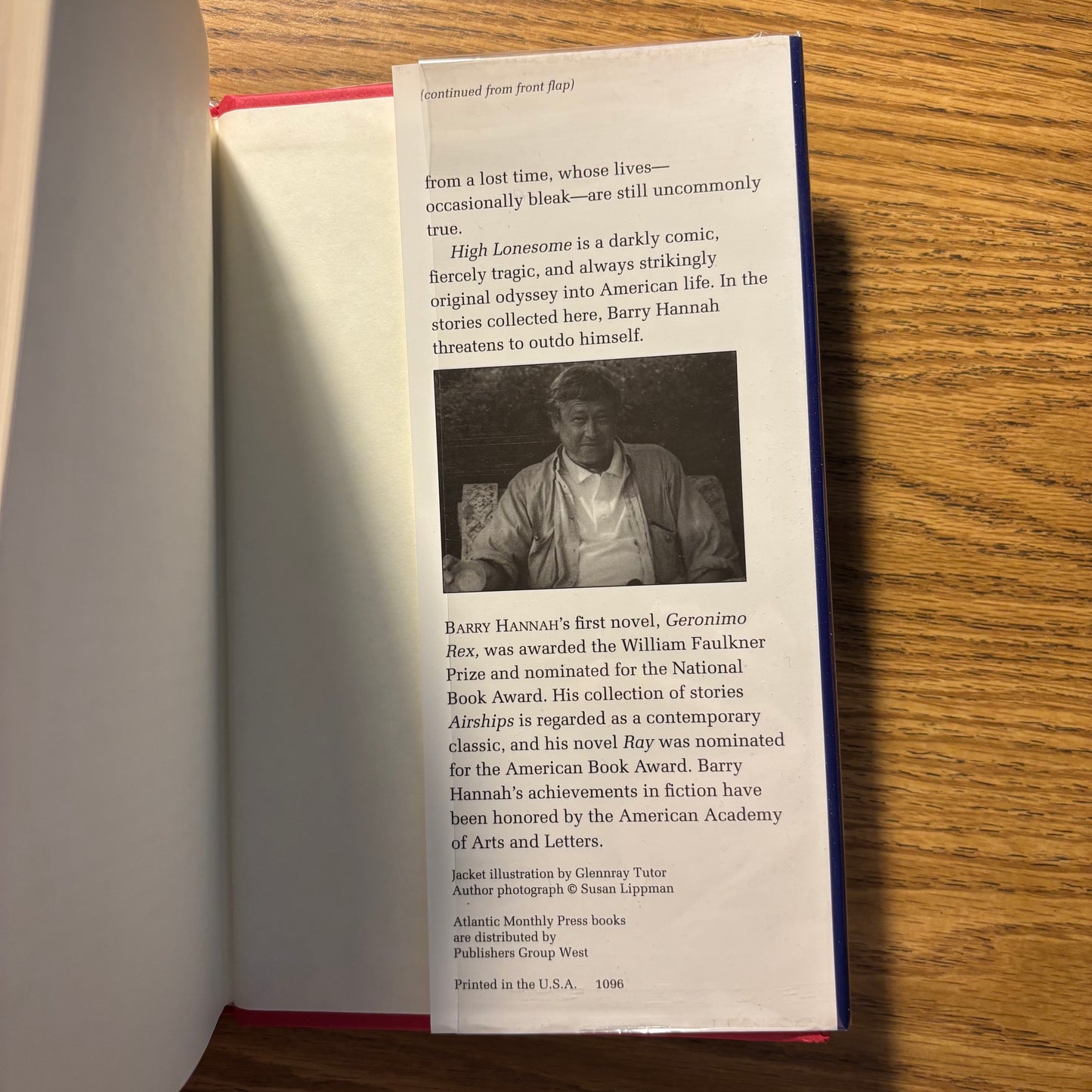Barry Hannah - High Lonesome - Signed First Edition