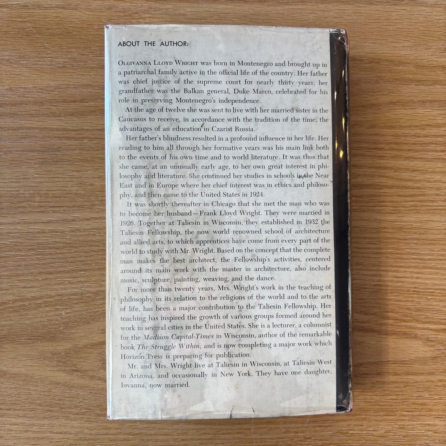 Olgivanna Lloyd Wright - Our House - First Edition
