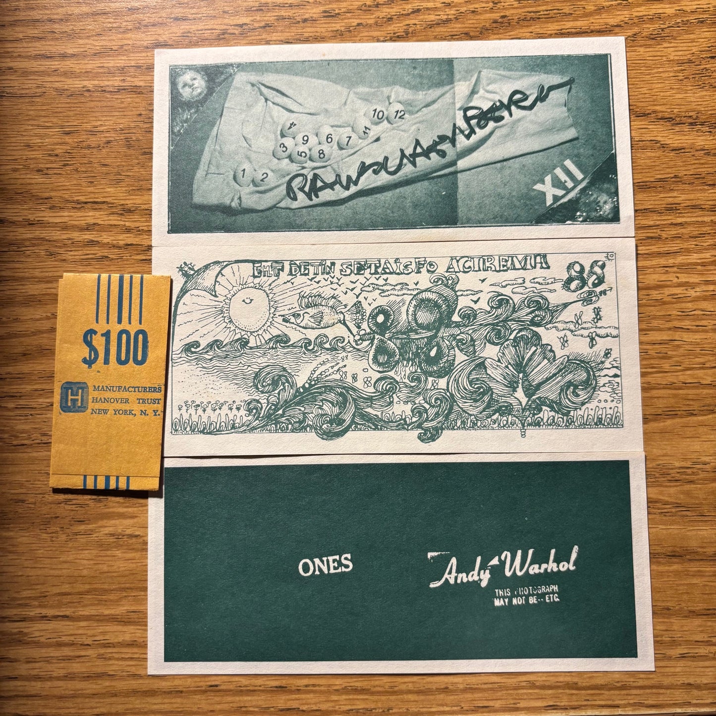 Andy Warhol Art Cash - 3 Bills by Andy Warhol, Robert Rauschenberg, and Marisol