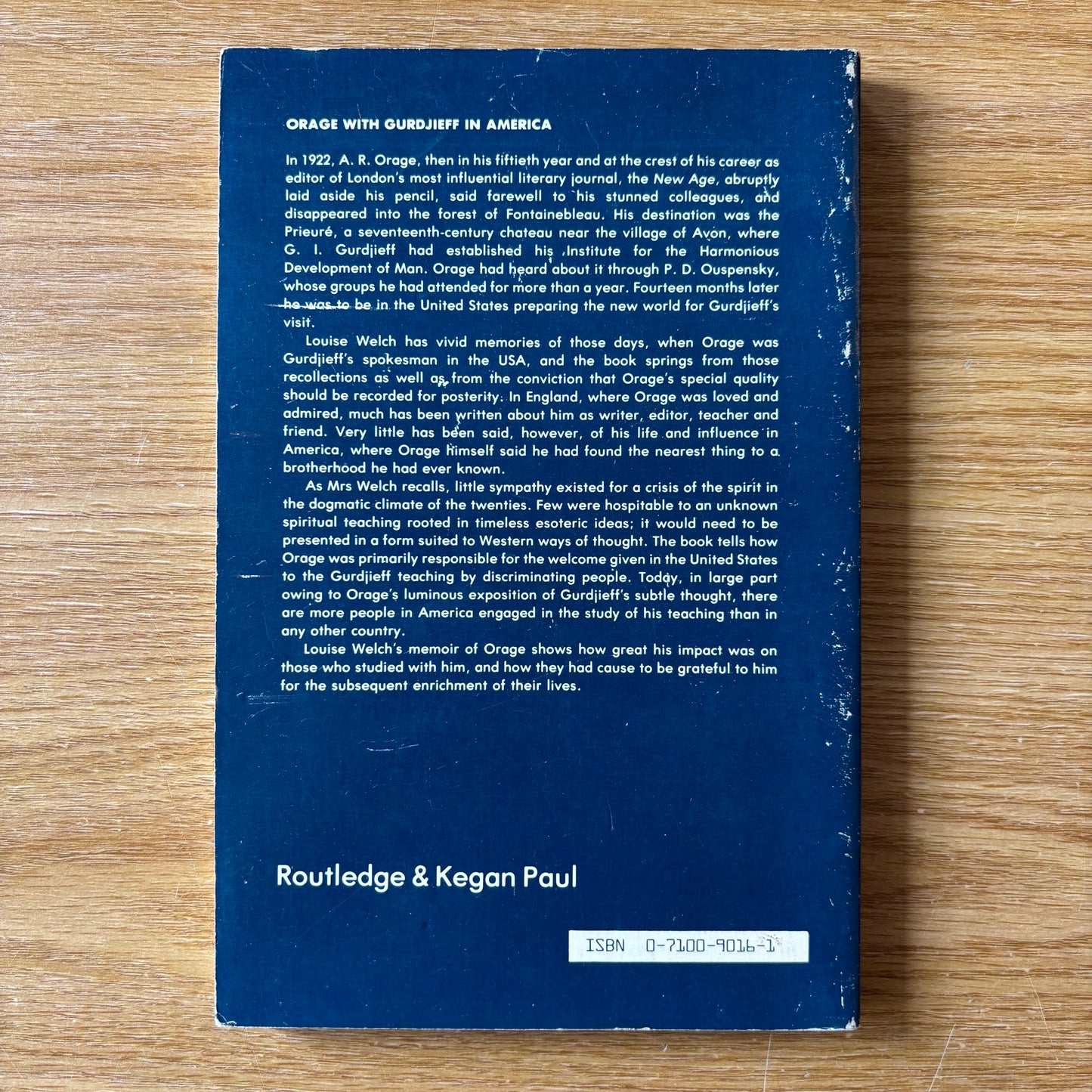 Louise Welch - Orage with Gurdjieff in America - First Edition