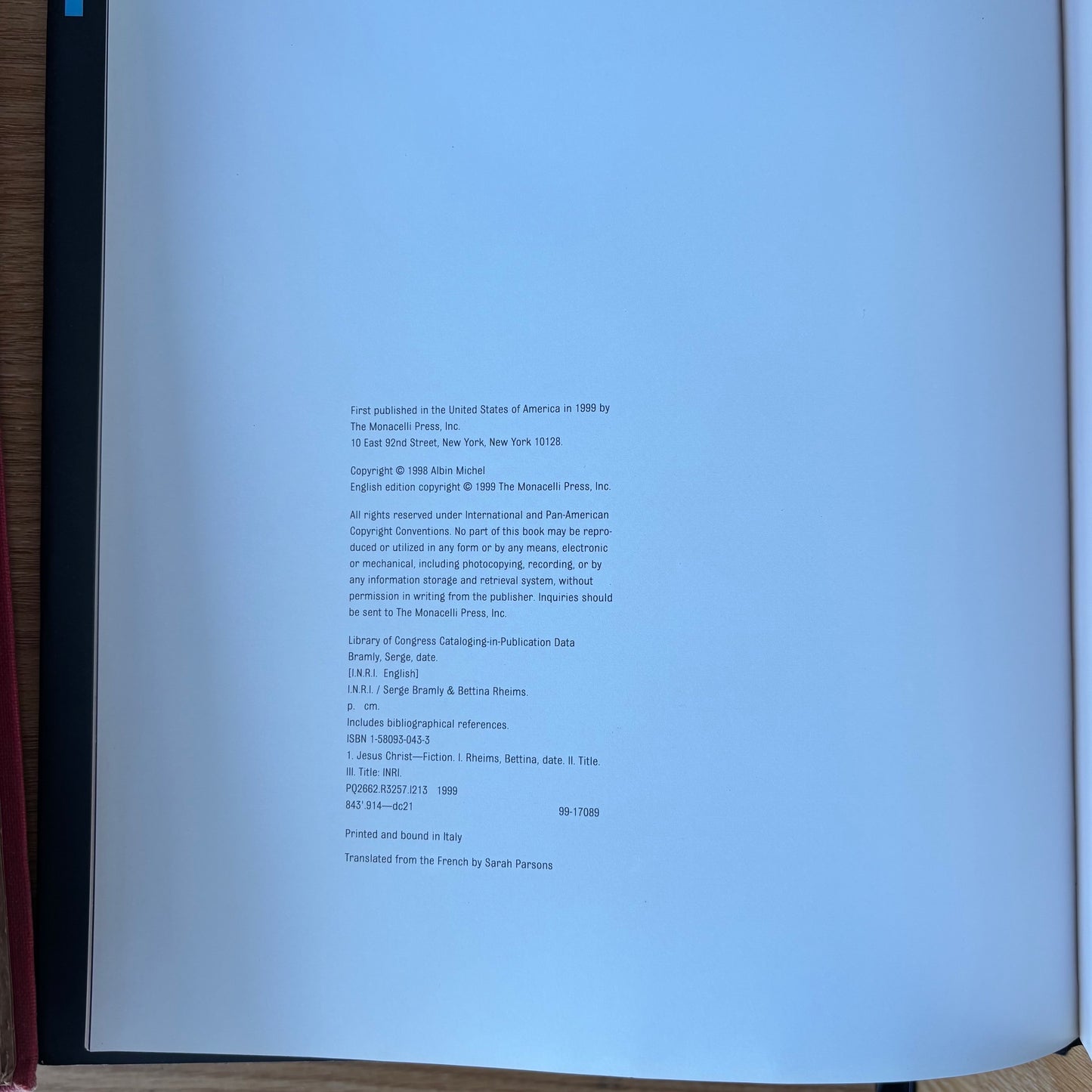 Serge Bramly & Bettina Rheims - I.N.R.I. - First Edition