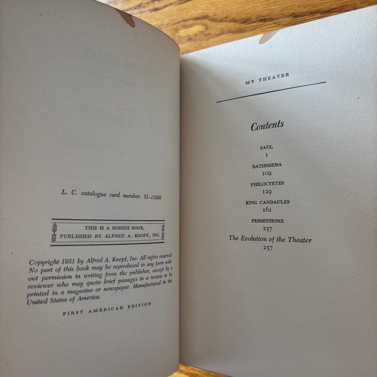 Andre Gide - My Theater: Five Plays and an Essay - First Edition