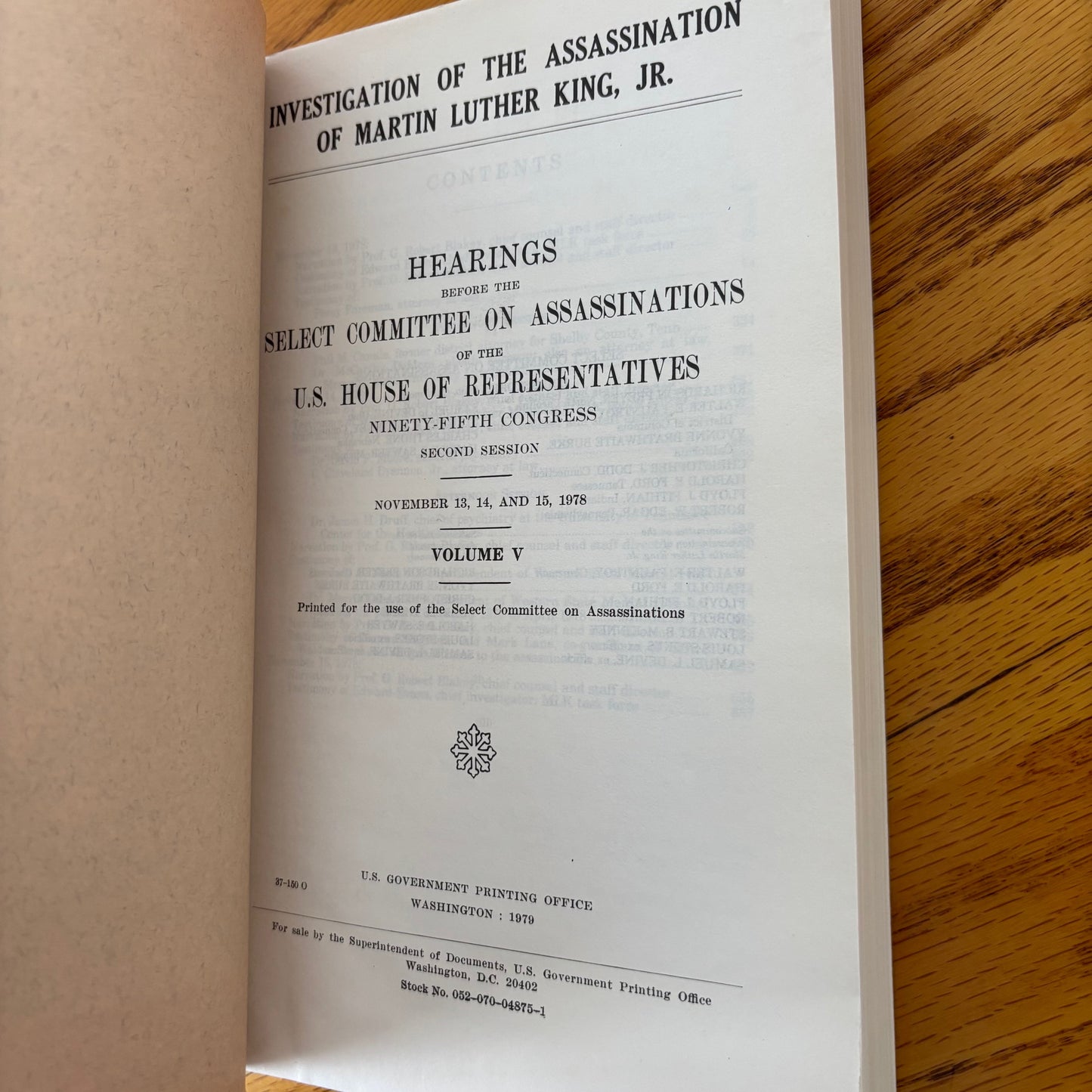 Investigation of the Assassination of Martin Luther King, Jr. - Volume V