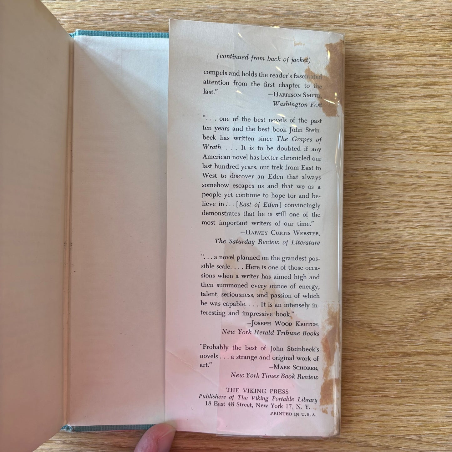 John Steinbeck - East of Eden - First Edition Later Printing