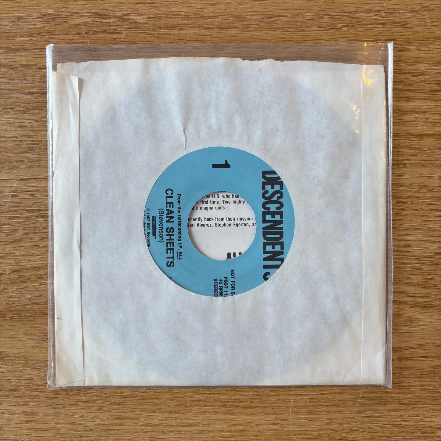 Descendents - Clean Sheets / Coolidge - Promo 7 Inch
