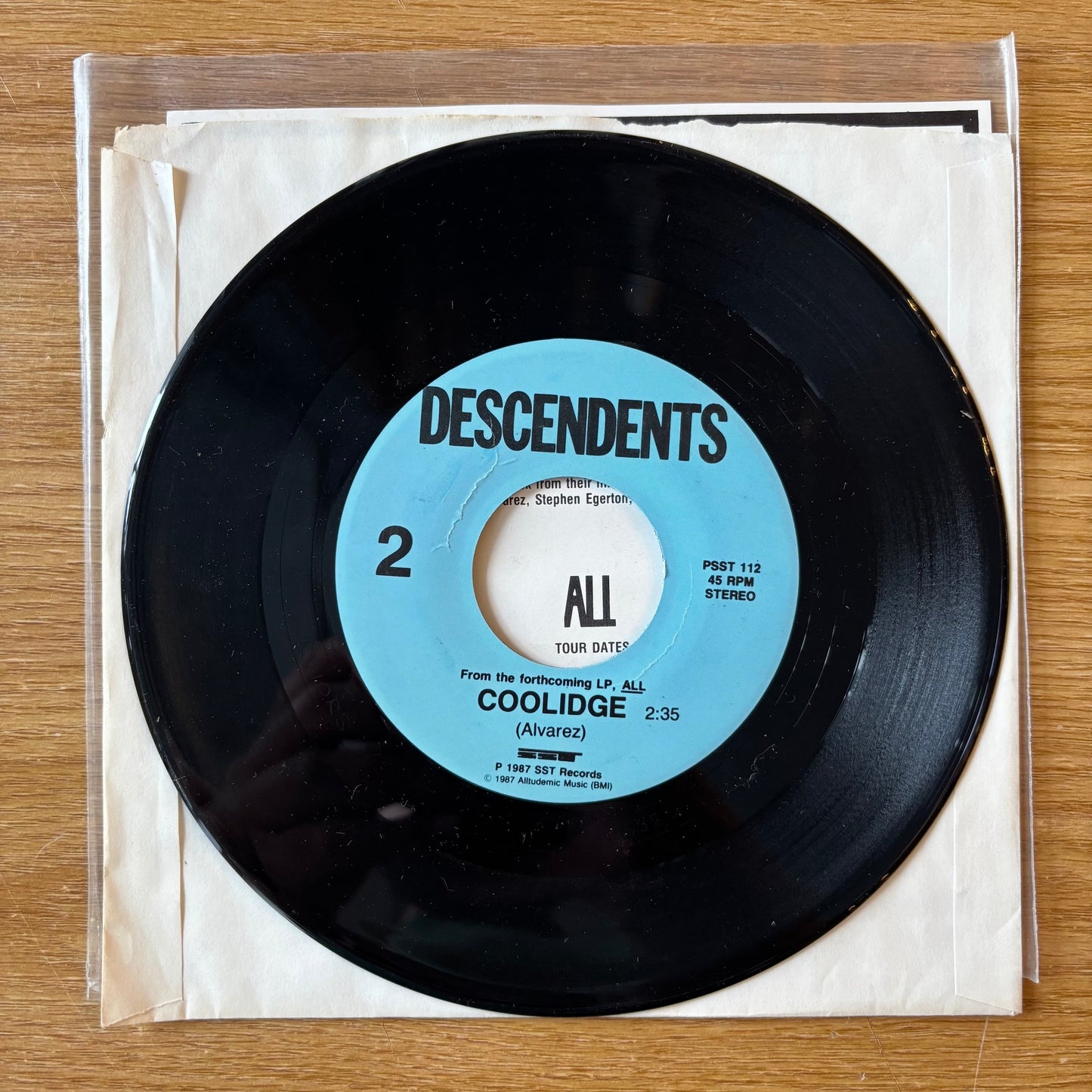 Descendents - Clean Sheets / Coolidge - Promo 7 Inch