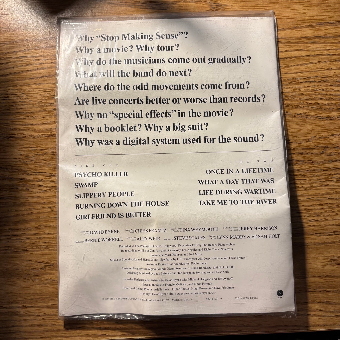 Talking Heads - Stop Making Sense - Limited Edition Cassette & Book Set