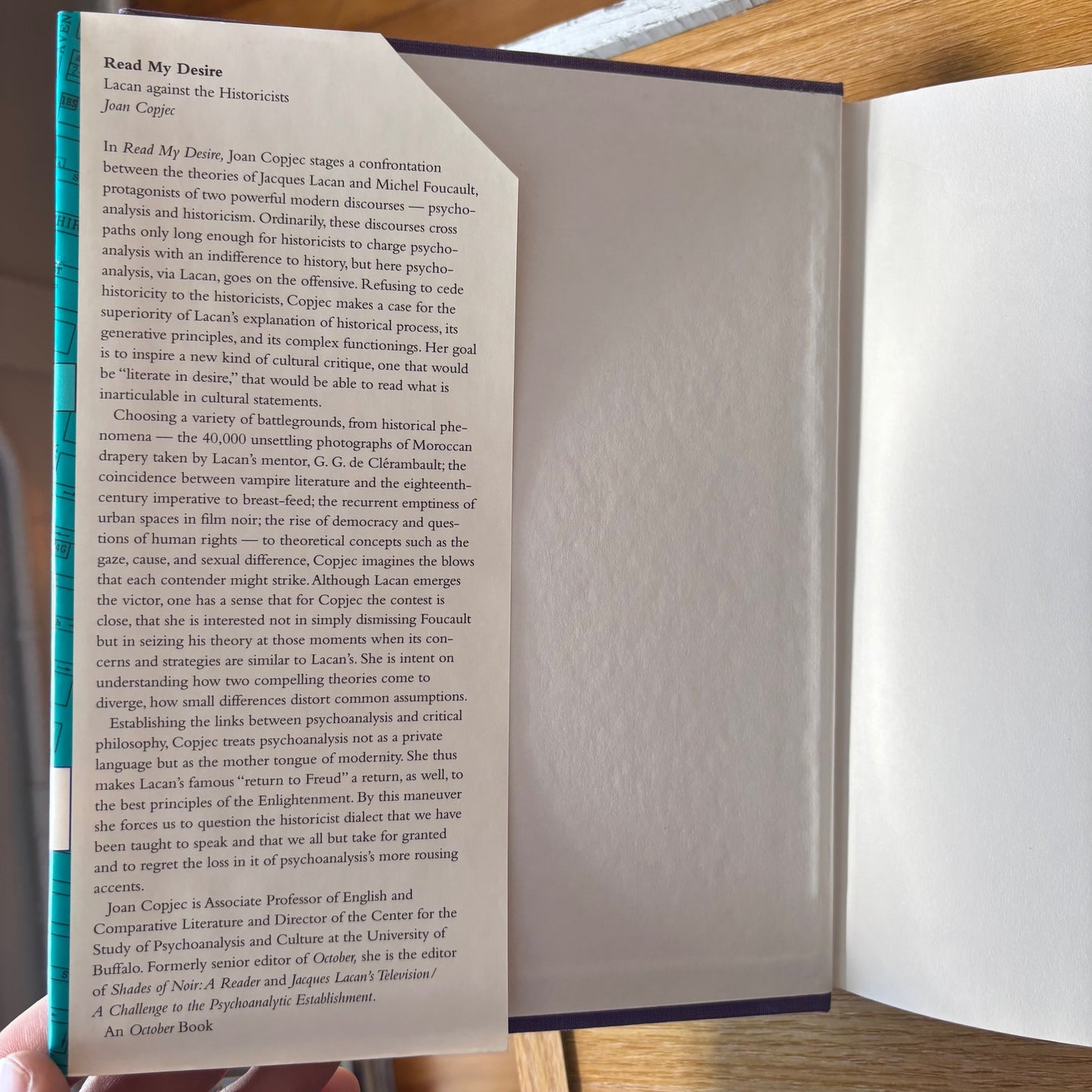 Joan Copjec - Read My Desire: Lacan against the Historicists - First Edition