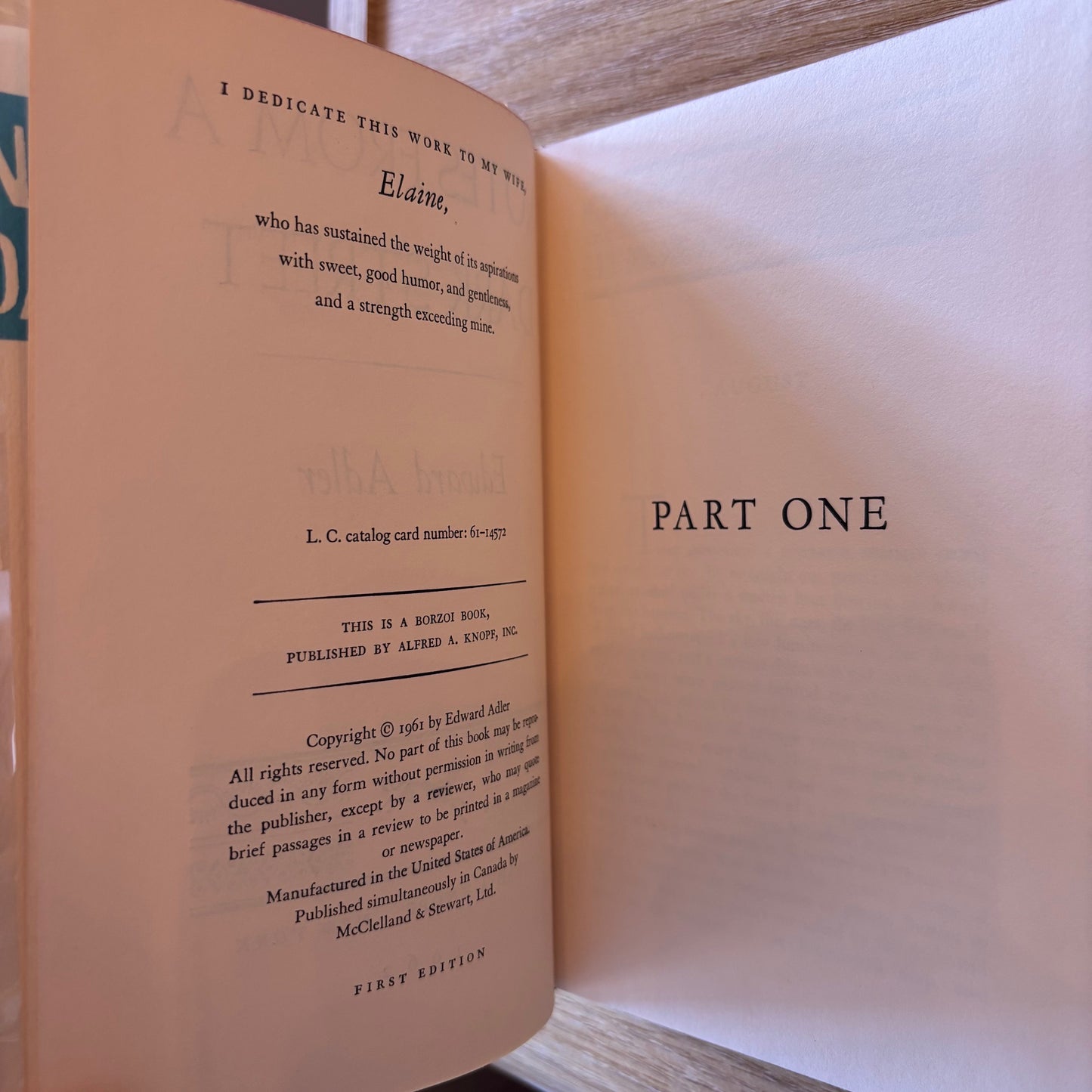 Edward Adler - Notes From a Dark Street - First Edition