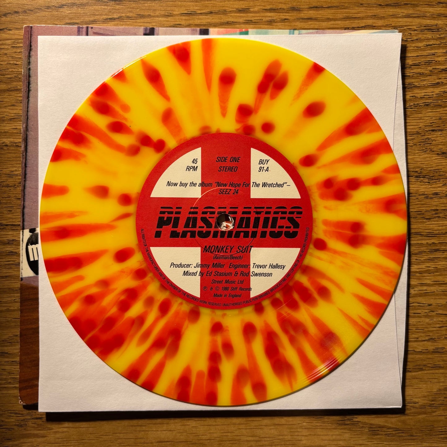 Plasmatics - Monkey Suit - Yellow/Red Splatter