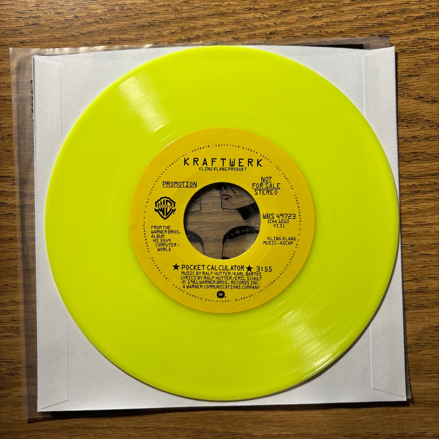 Kraftwerk - Pocket Calculator / Dentaku - Fluorescent Green Promotional Pressing