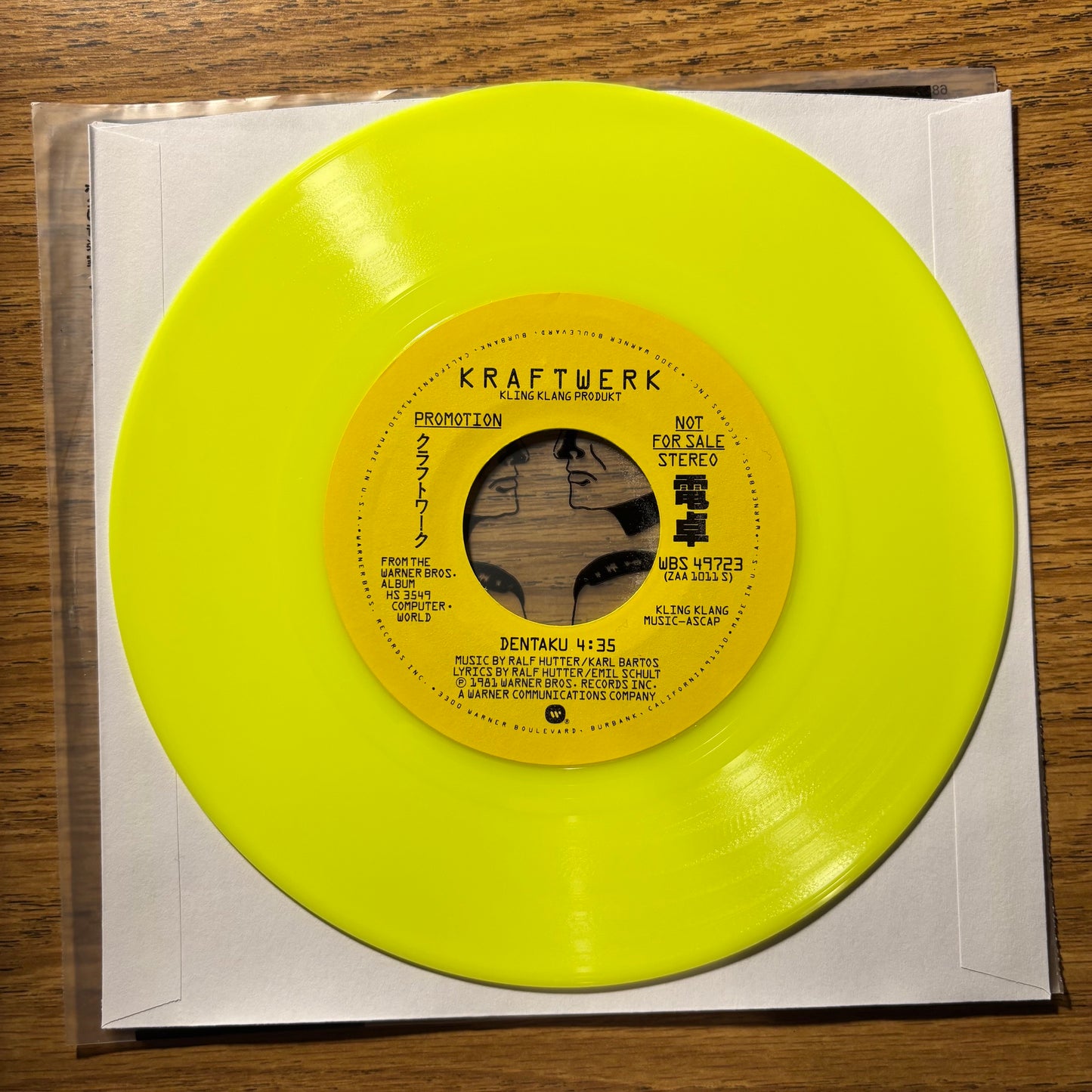 Kraftwerk - Pocket Calculator / Dentaku - Fluorescent Green Promotional Pressing