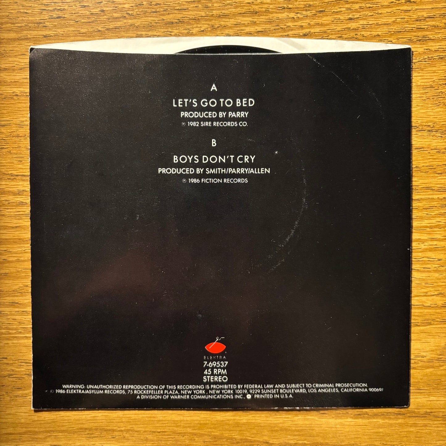 The Cure - Let's Go to Bed - Promotional Pressing