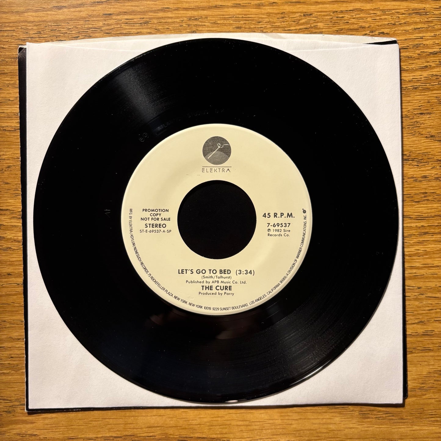The Cure - Let's Go to Bed - Promotional Pressing
