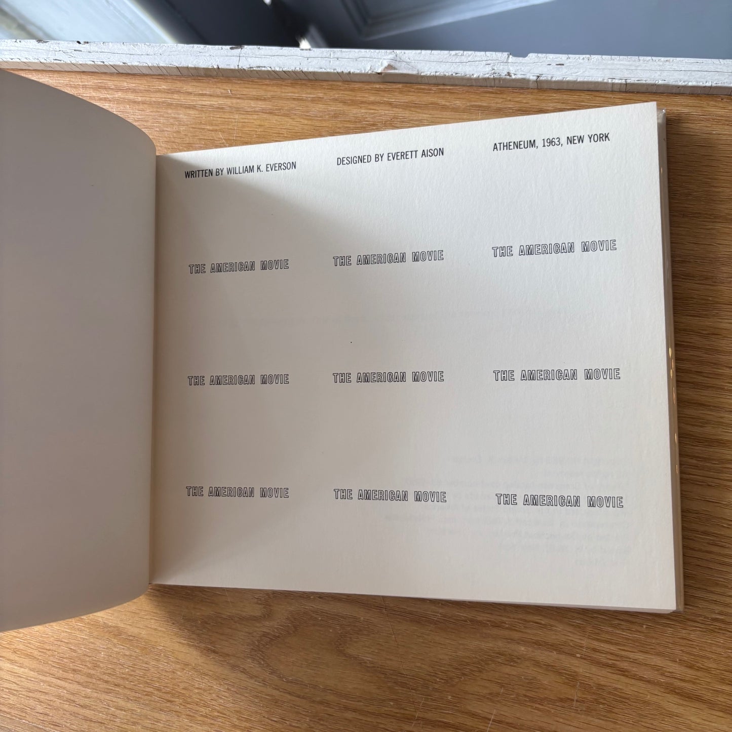 William K. Everson - The American Movie - First Edition