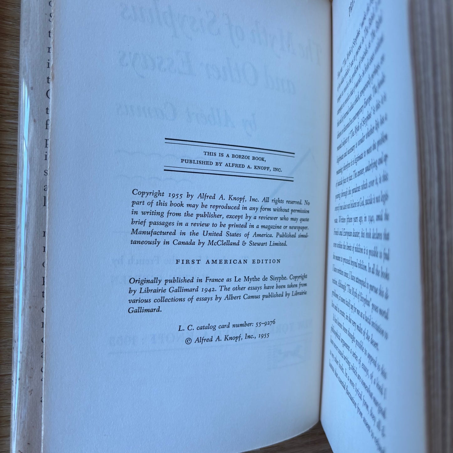 Albert Camus - The Myth of Sisyphus - First Edition