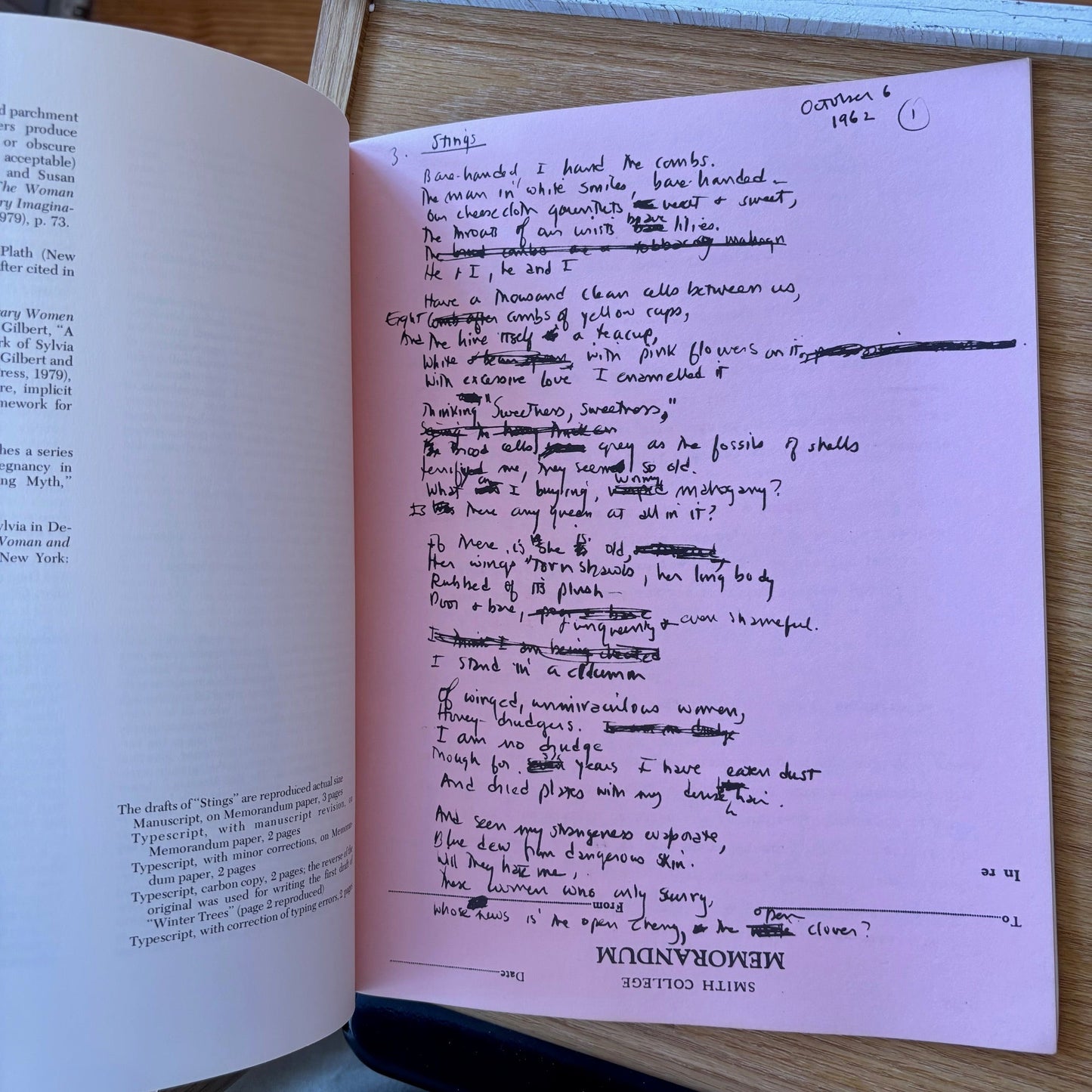 Sylvia Plath - Stings: Original Drafts of the Poem in Facsimile
