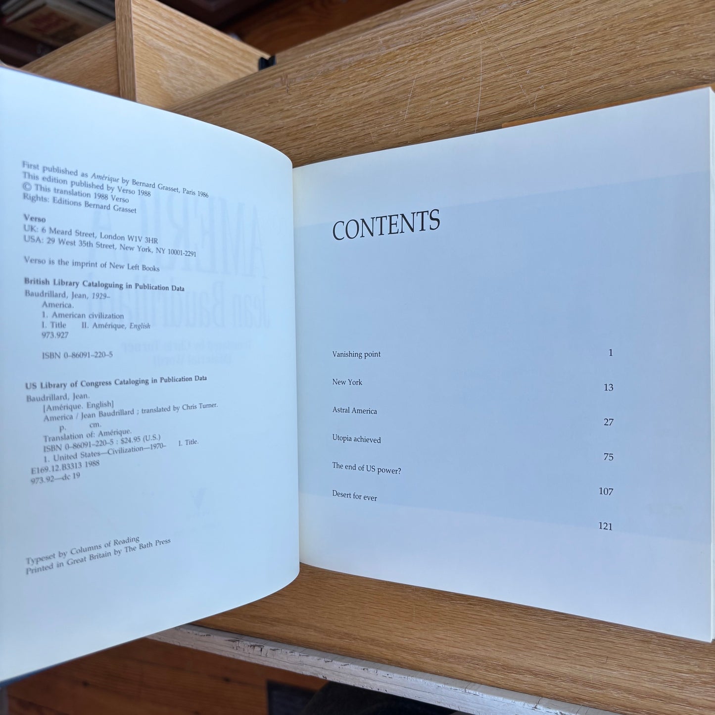 Jean Baudrillard - America - First Edition