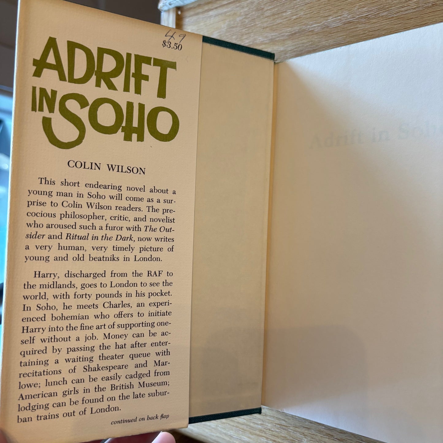 Colin Wilson - Adrift in Soho - First Edition