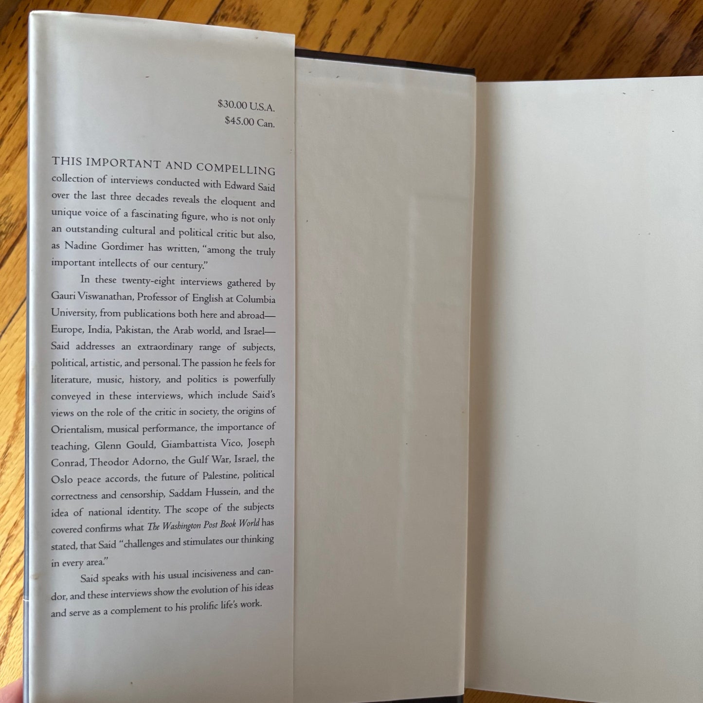 Power, Politics and Culture: Interviews with Edward W. Said