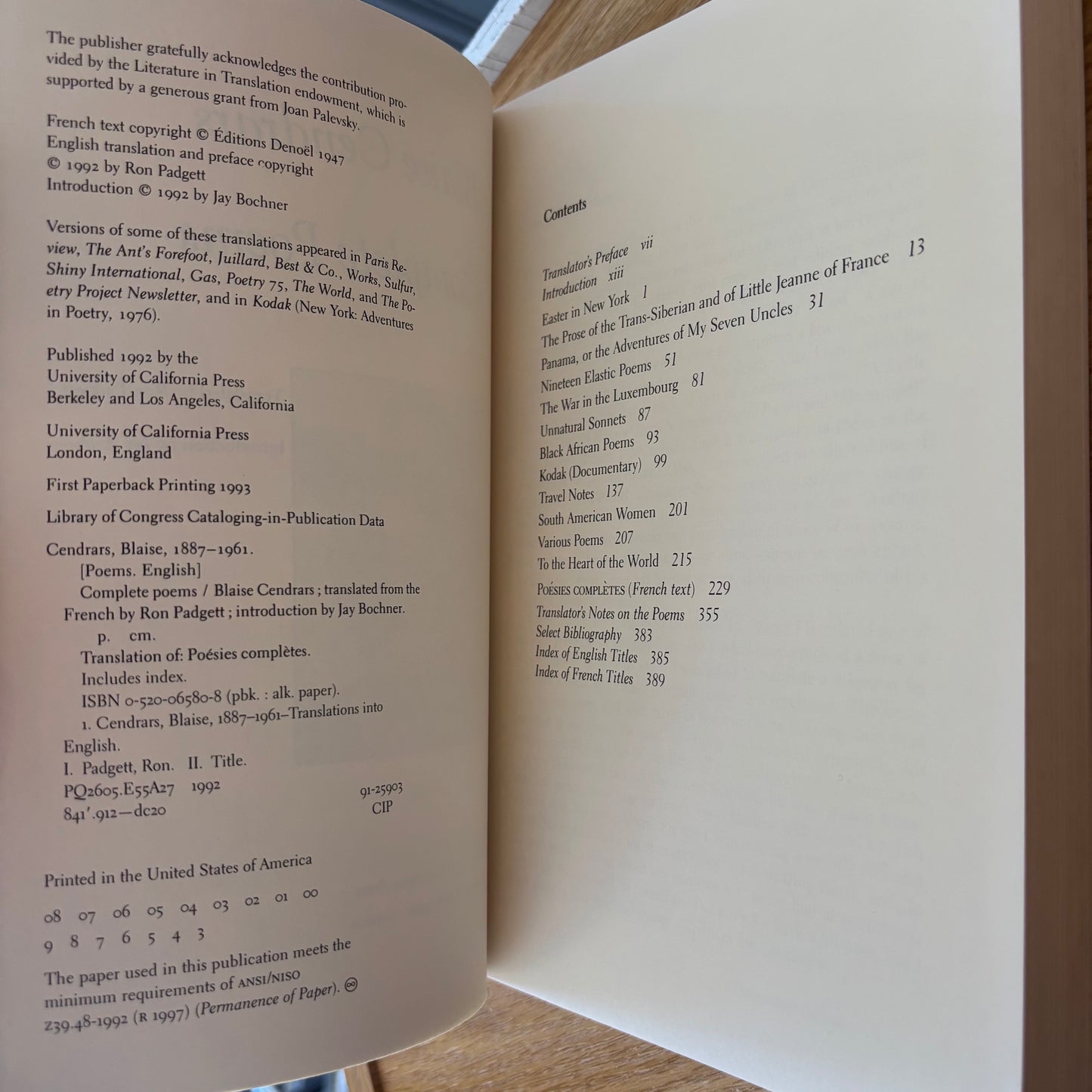 Blaise Cendrars - Complete Poems
