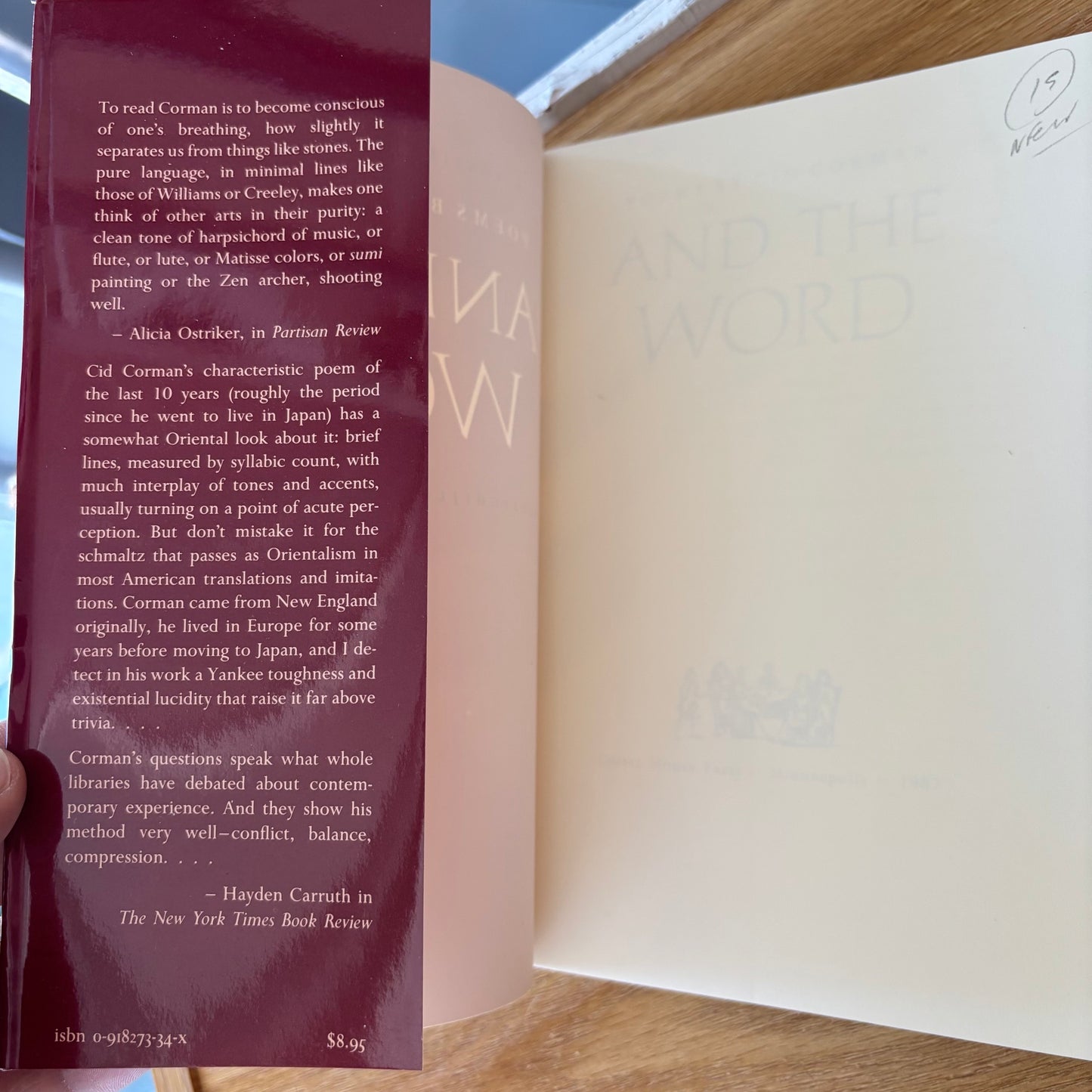 Cid Corman - And the Word - First Edition