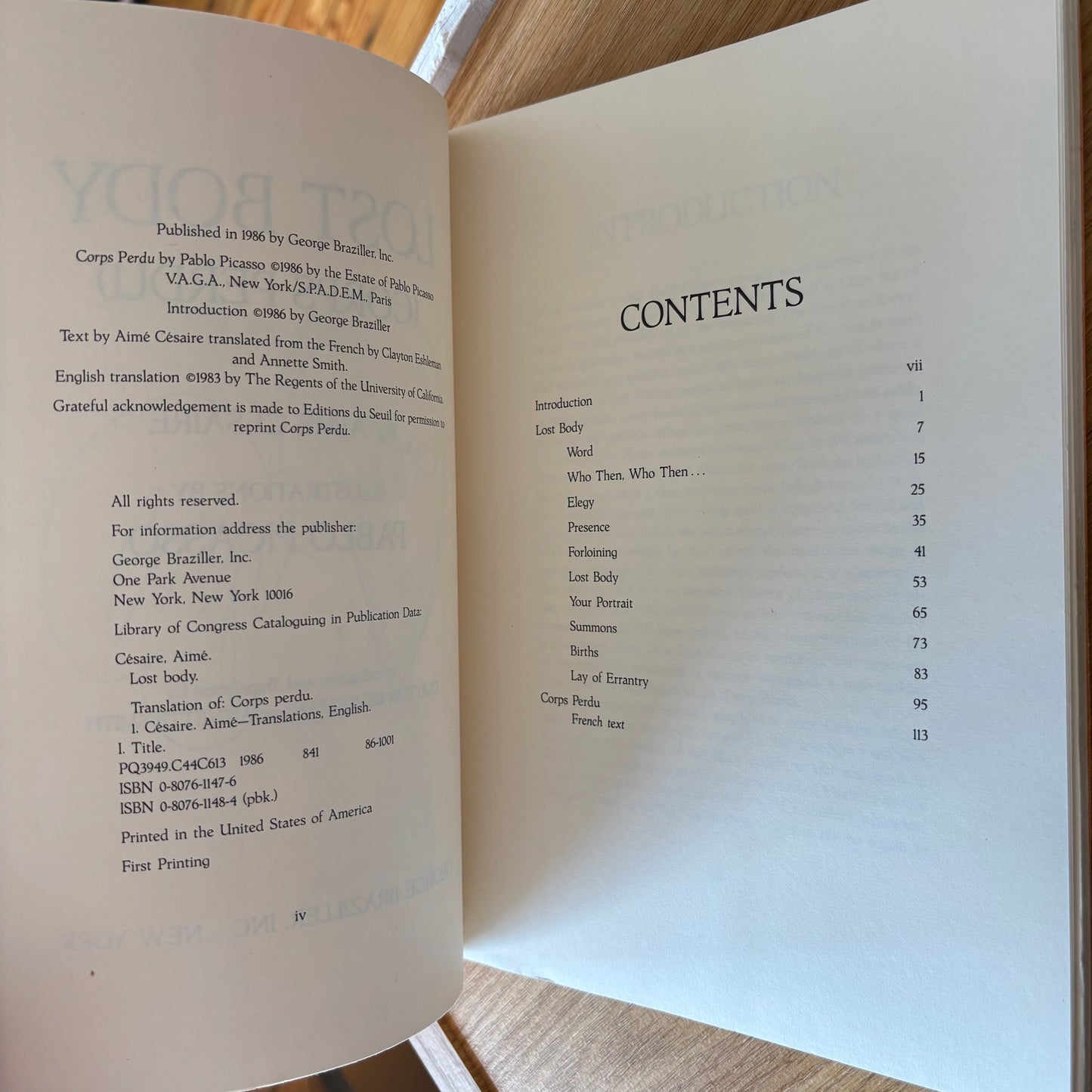 Aime Cesaire - Lost Body - Illustrated by Pablo Picasso